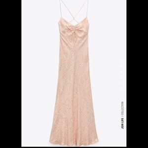 Ditsy Pink Floral Satin Effect Strappy Dress NWT Small Zara